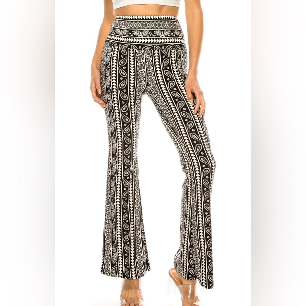 Flare leg stretch fashion pants